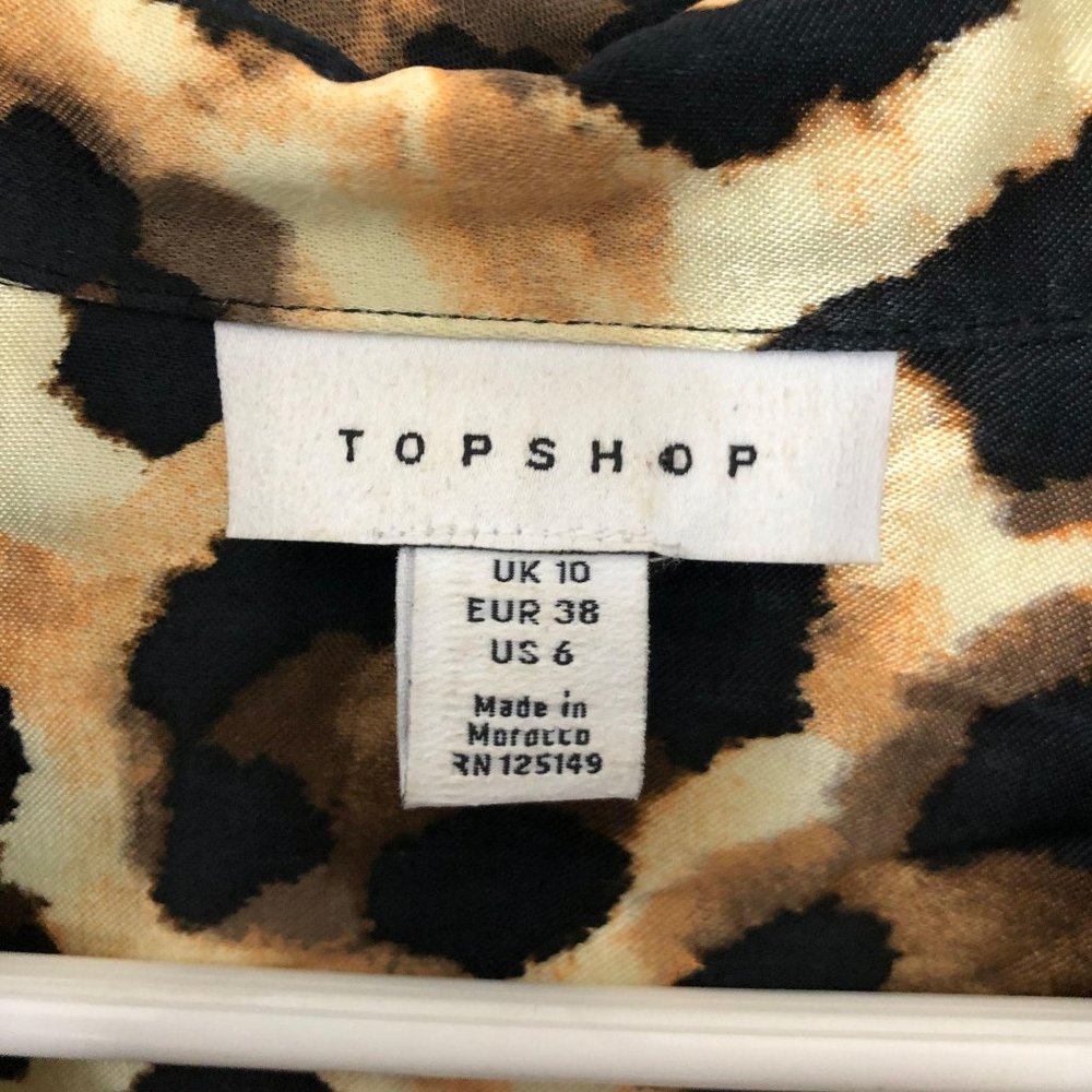 Topshop Leopard Print Button Down Shirt - Picture 8 of 8